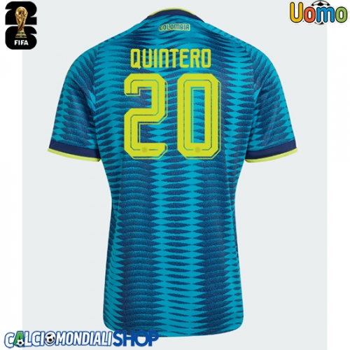 Maglie da calcio Colombia Juan Fernando Quintero #20 Seconda Maglia Mondiali 2026  Manica Corta
